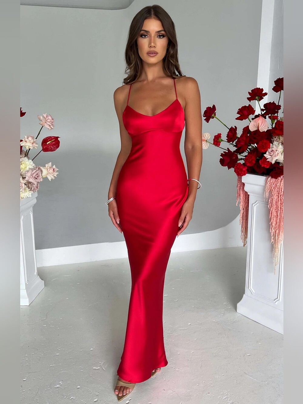 Vestido largo Malika - Rojo Babyboo NWT $129